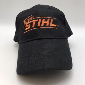 Team Stihl Embroidered Logo Ball Cap Hook & Loop Black Cotton Chainsaw Dad Hat